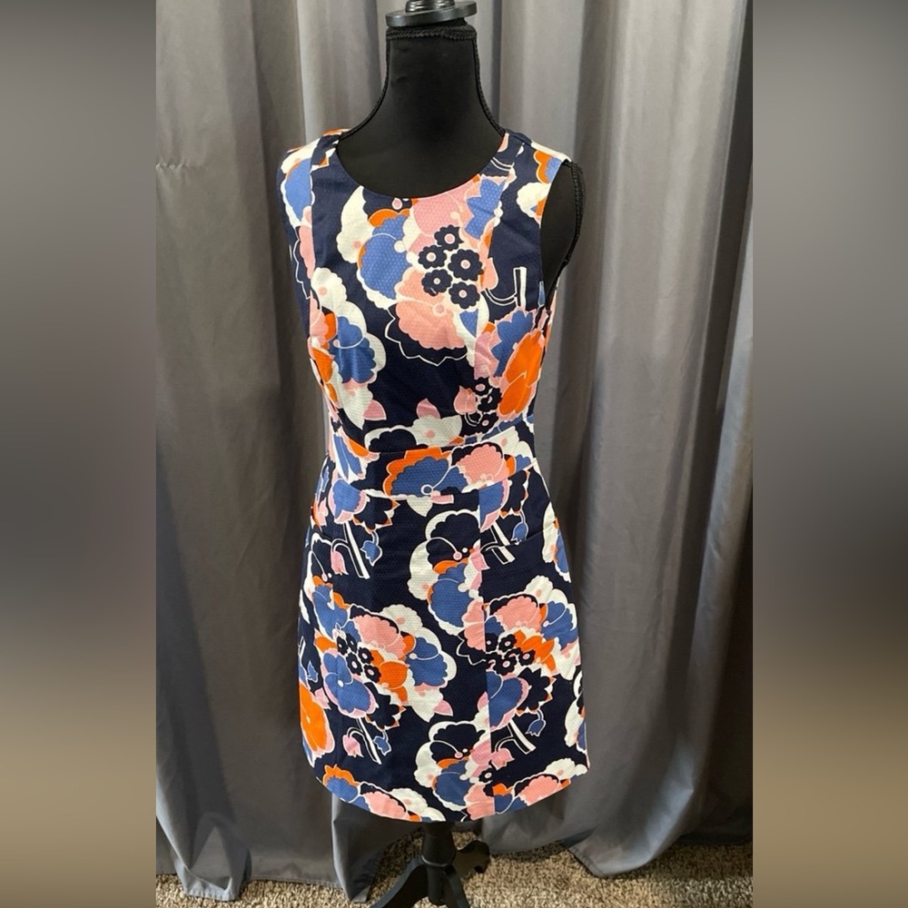 Boden retro floral sleeveless shift dress size 4